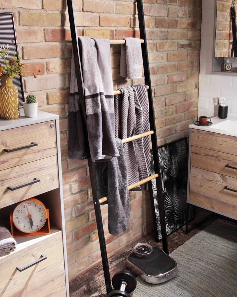 Kela Držák na ručníky žebřík OAK kov/dřevo 