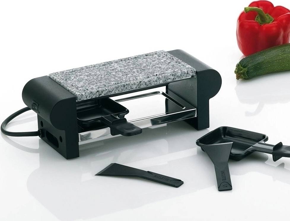 Kela Kamenný gril SPLÜGEN černý, 29,5x10,5x10 cm, 2 pánvičky a špachtle 