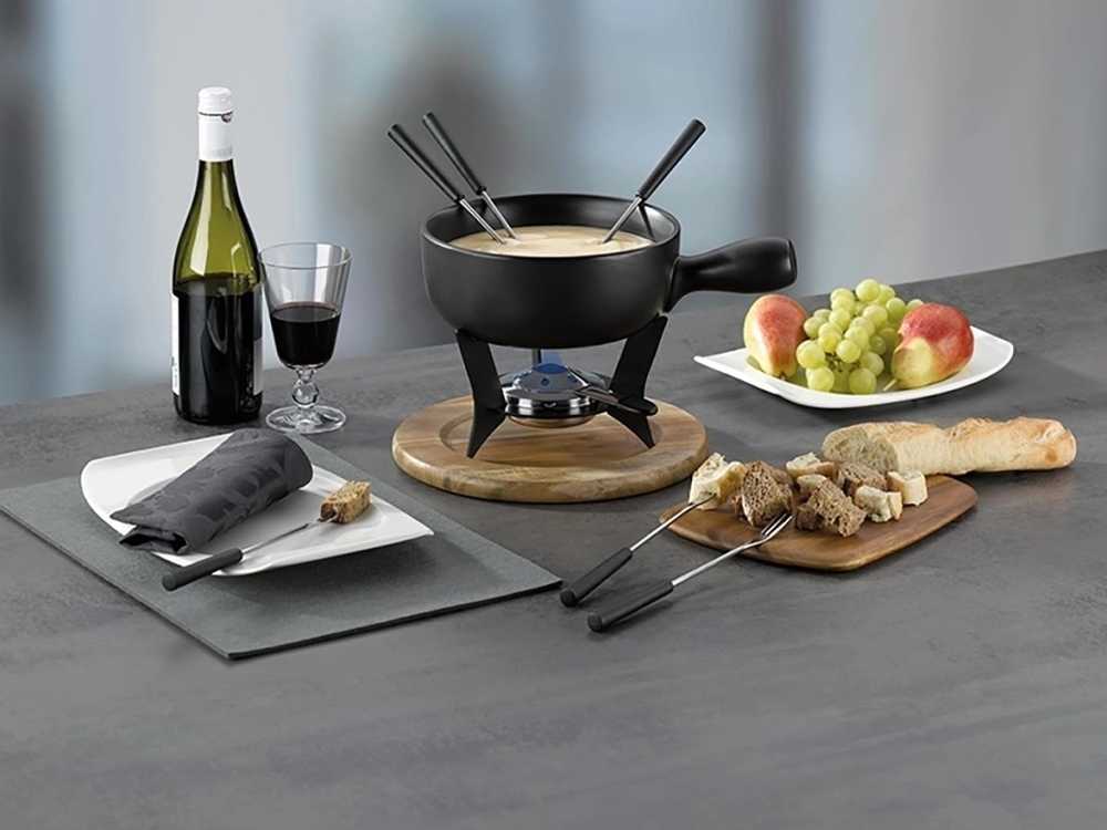 Kela Sýrové fondue COUNTRY nerez / keramika o22 cm 