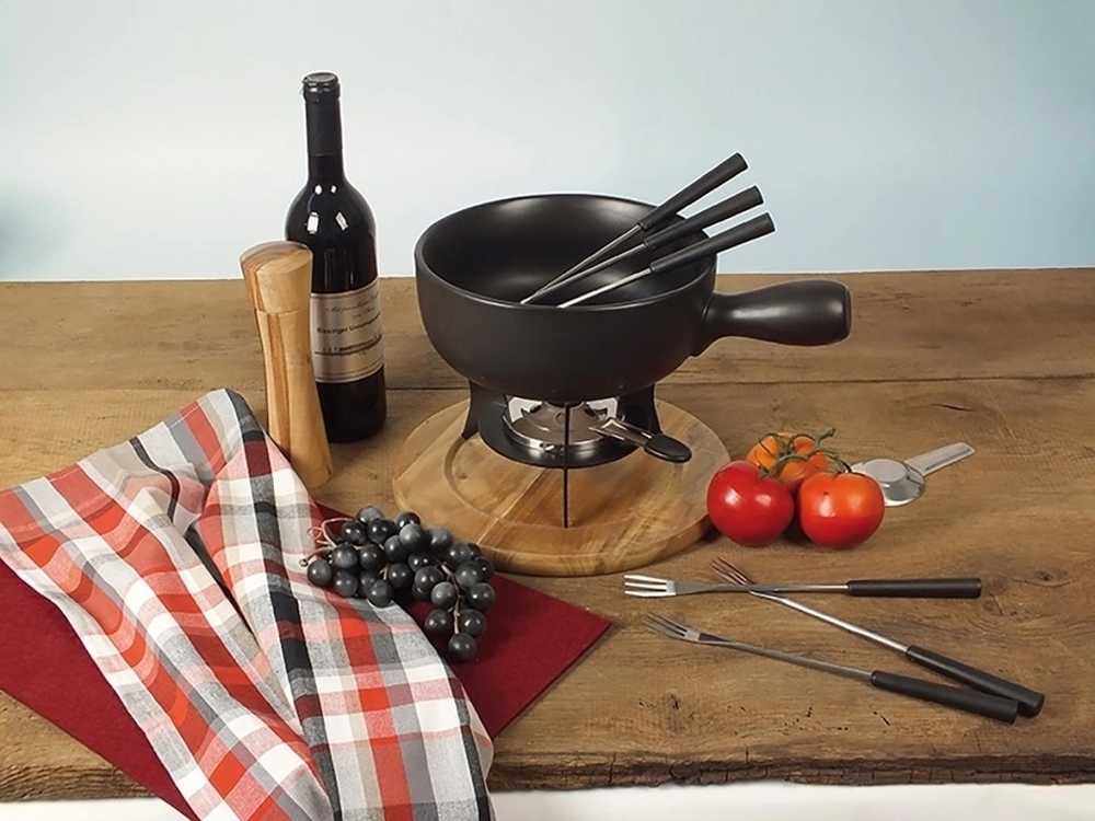 Kela Sýrové fondue COUNTRY nerez / keramika o22 cm 