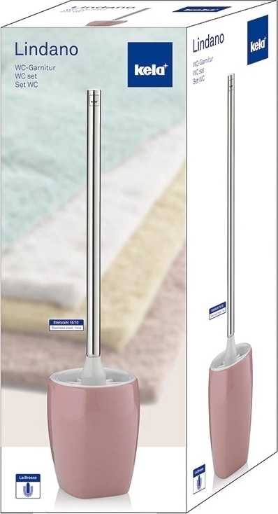 Kela WC štětka LINDANO keramika růžová 45 cm 