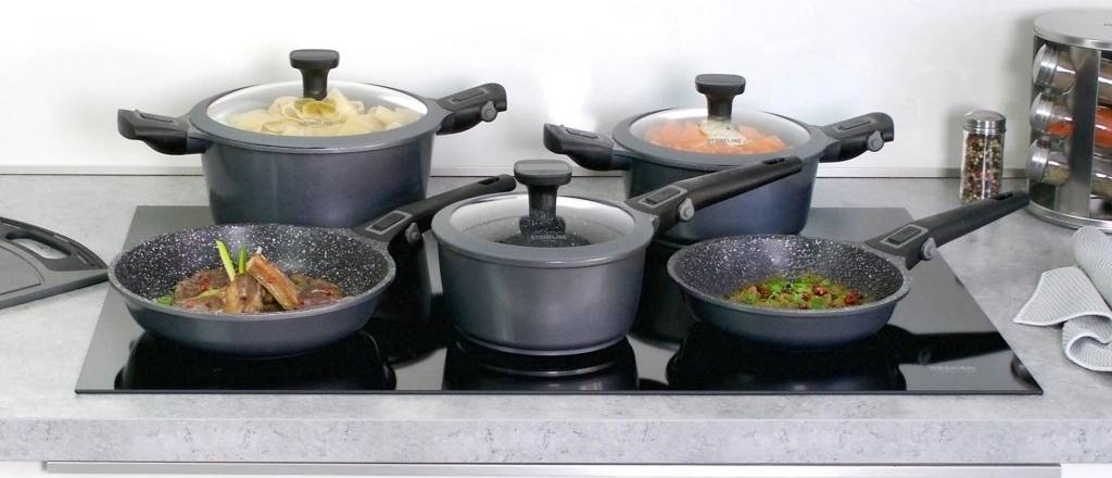 Stoneline Sada nádobí s mramorovým povrchem IMAGINATION 8 ks