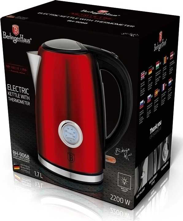 Berlingerhaus Rychlovarná konvice 1,7 l s termostatem Burgundy Metallic Line 