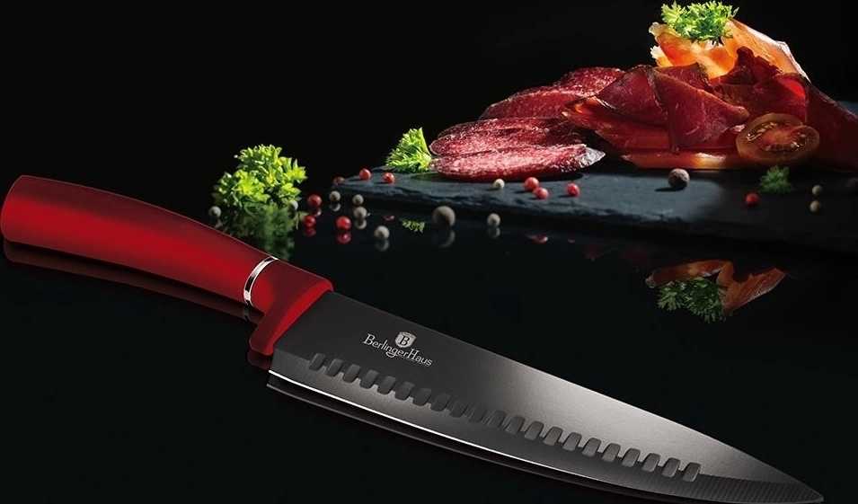 Berlingerhaus Sada nožů a kuchyňského náčiní ve stojanu 12 ks Burgundy Metallic Line 