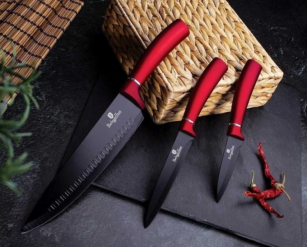 Berlingerhaus Sada nožů a kuchyňského náčiní ve stojanu 12 ks Burgundy Metallic Line 