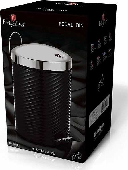 Berlingerhaus Koš odpadkový nerez 12 l Royal Black Collection 