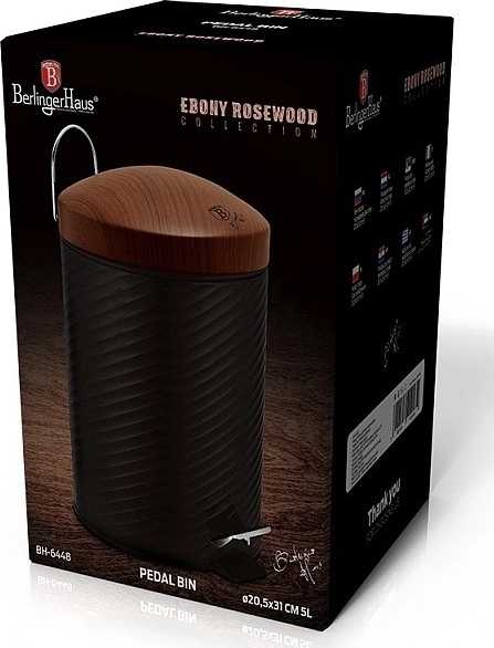 Berlingerhaus Koš odpadkový nerez 5 l Ebony Line Rosewood 