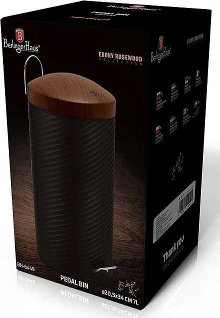 Berlingerhaus Koš odpadkový nerez 7 l Ebony Line Rosewood 