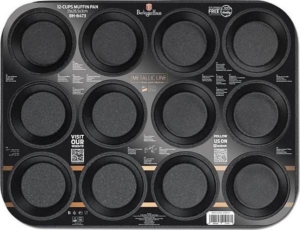 Berlingerhaus Forma na muffiny s nepřilnavým povrchem 12 ks Rosegold Metallic Line 