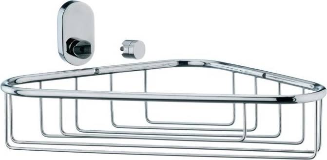 Kela Rohová polička LUCIDO ušlechtilá ocel, upevnění vlevo 28,5x22,5x9,5cm 