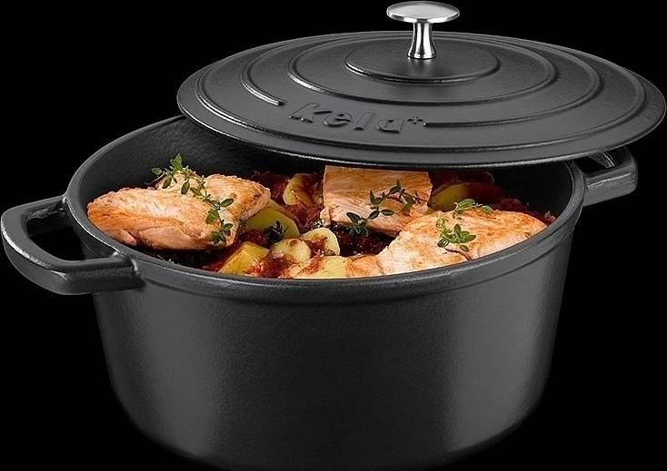 Kela Pekáč litinový s poklicí CALIDO 26 cm černá 