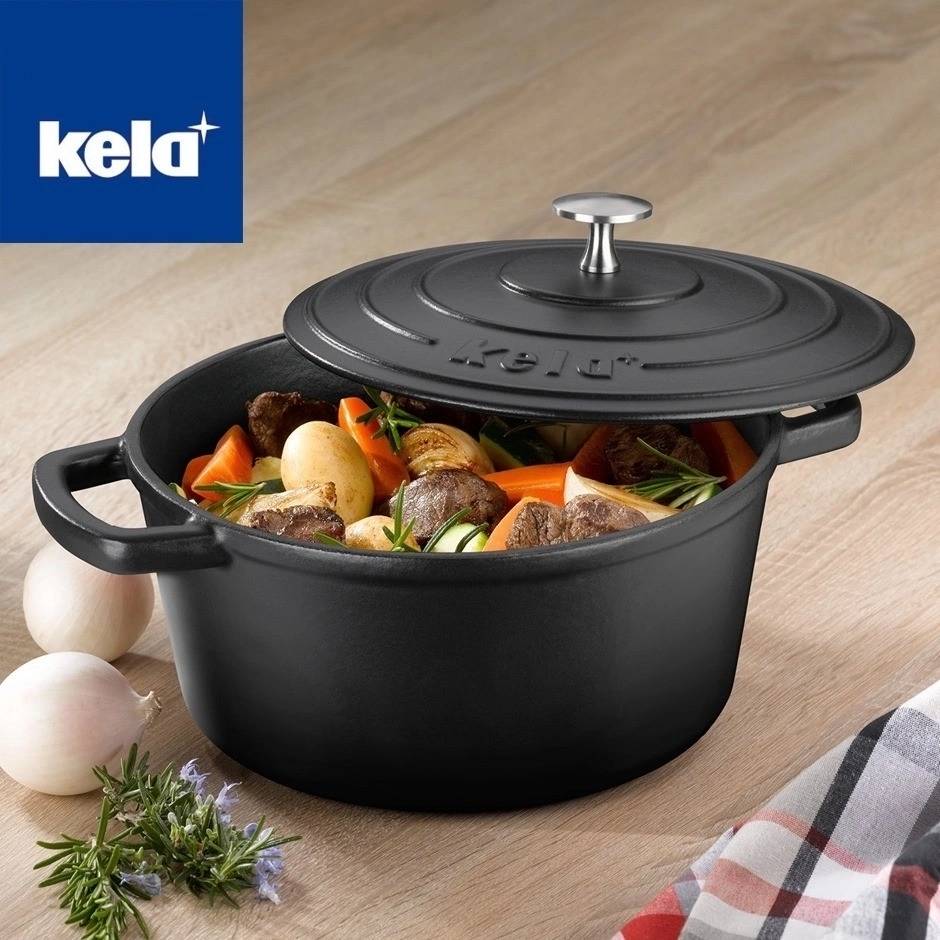 Kela Pekáč litinový s poklicí CALIDO 26 cm černá 