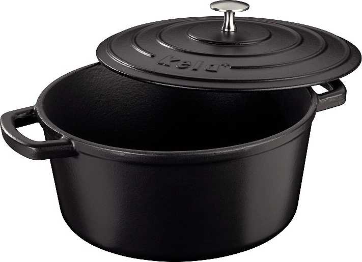 Kela Pekáč litinový s poklicí CALIDO 26 cm černá