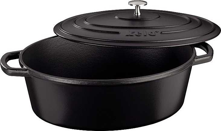 Kela Pekáč litinový s poklicí CALIDO 33x26 cm černá 