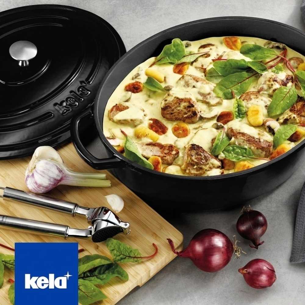 Kela Pekáč litinový s poklicí CALIDO 33x26 cm černá 