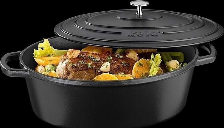 Kela Pekáč litinový s poklicí CALIDO 33x26 cm černá 