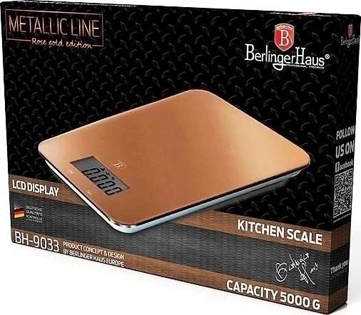 Berlingerhaus Váha kuchyňská digitální 5 kg Rosegold Metallic Line 