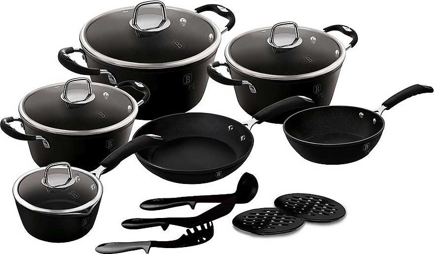 Berlingerhaus Sada nádobí s nepřilnavým povrchem 15 ks Black Professional Line 