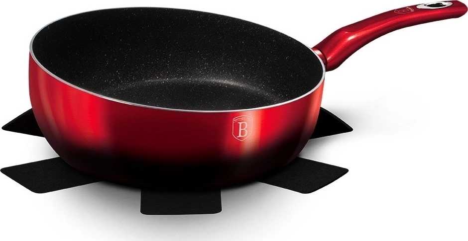 Berlingerhaus Pánev prohazovací s mramorovým povrchem 26 cm Black Burgundy Metallic Line 