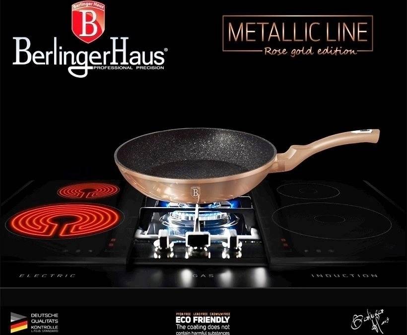 Berlingerhaus Sada nádobí s mramorovým povrchem 17 ks Rosegold Metallic Line 