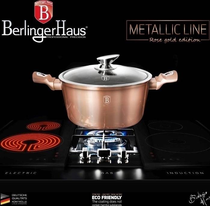 Berlingerhaus Sada nádobí s mramorovým povrchem 17 ks Rosegold Metallic Line 