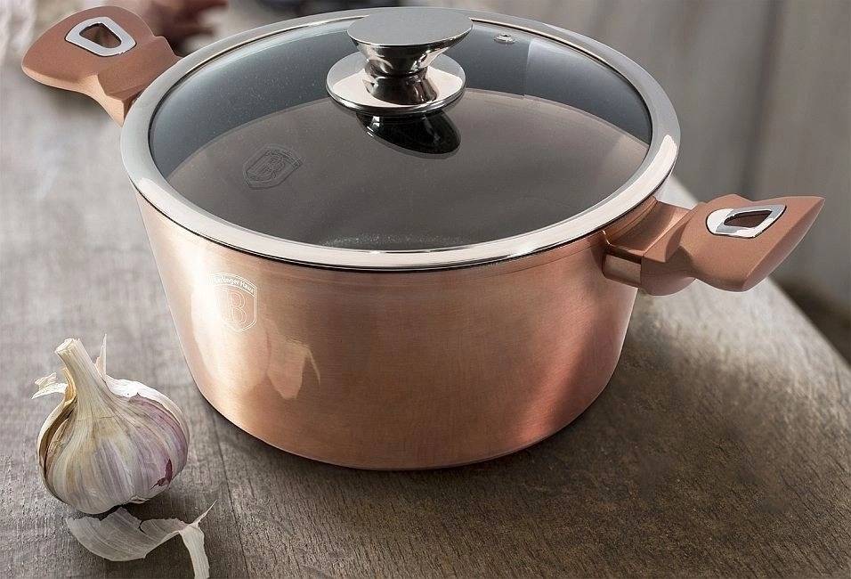 Berlingerhaus Sada nádobí s mramorovým povrchem 17 ks Rosegold Metallic Line 