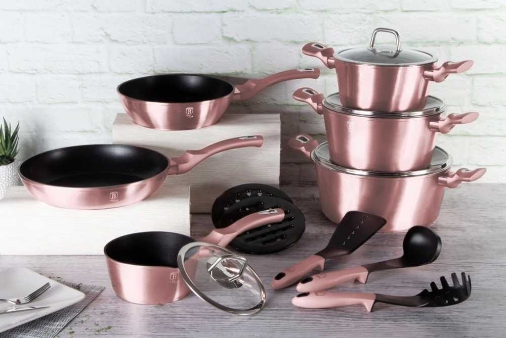 Berlingerhaus Kastrol s poklicí s titanovým povrchem 24 cm I-Rose Edition 