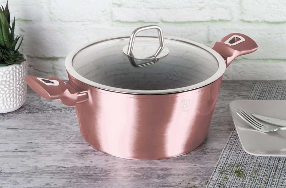Berlingerhaus Kastrol s poklicí s titanovým povrchem 24 cm I-Rose Edition 