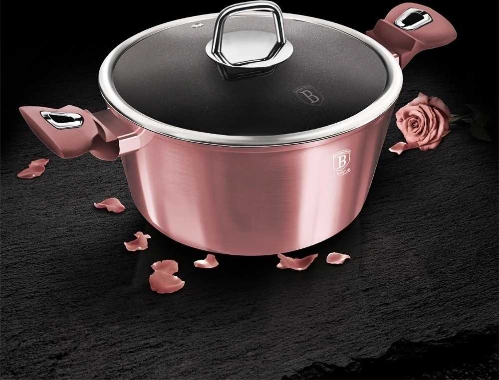 Berlingerhaus Kastrol s poklicí s titanovým povrchem 24 cm I-Rose Edition 