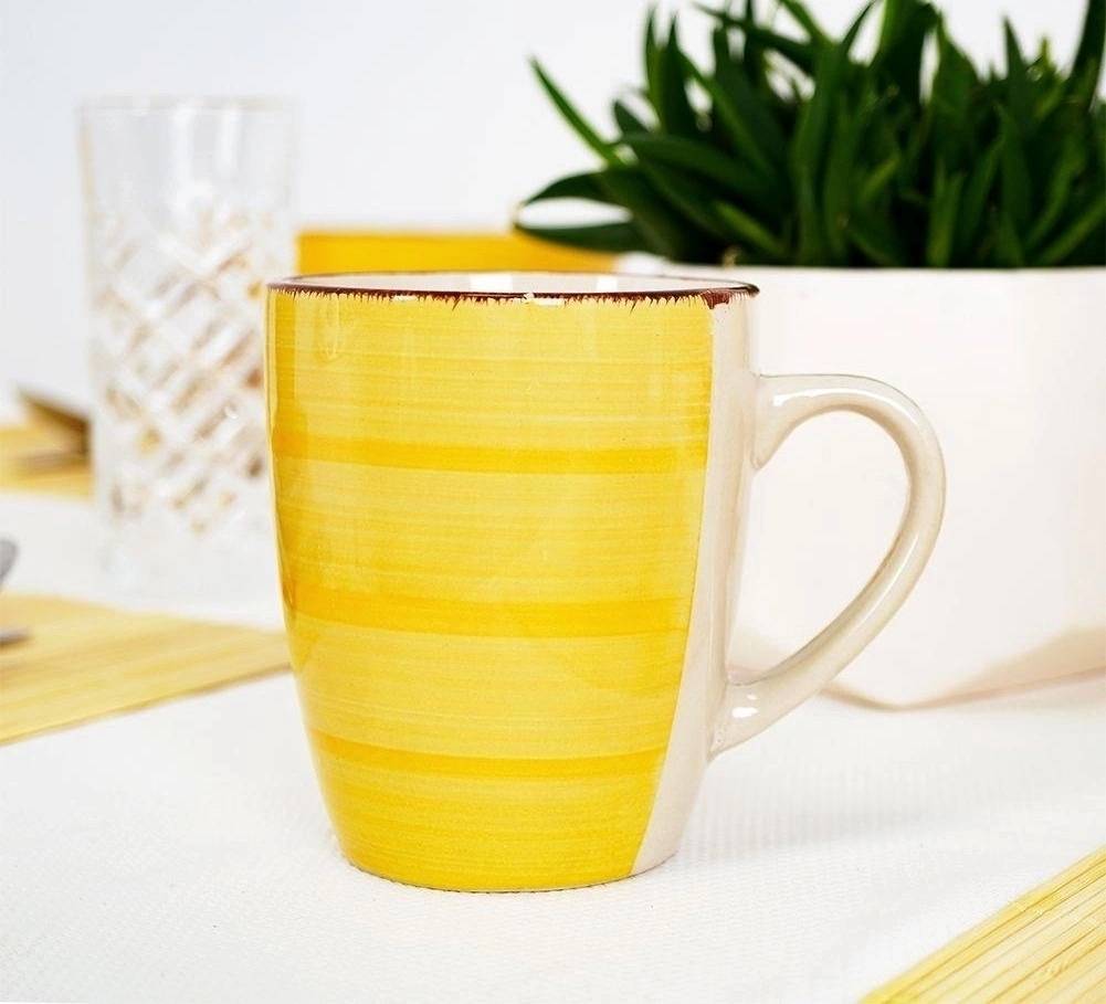 Excellent Jídelní sada talířů VALENCIA kamenina 16 ks žlutá