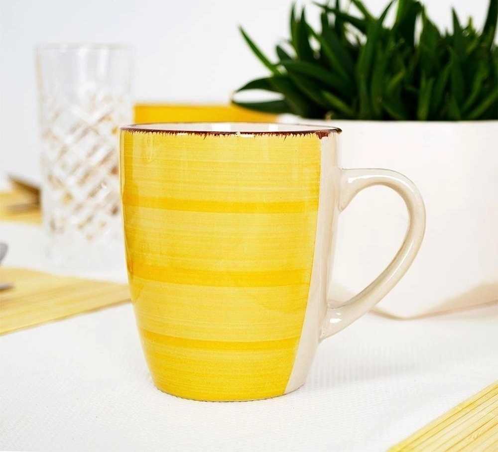 Excellent Jídelní sada talířů VALENCIA kamenina 16 ks žlutá 