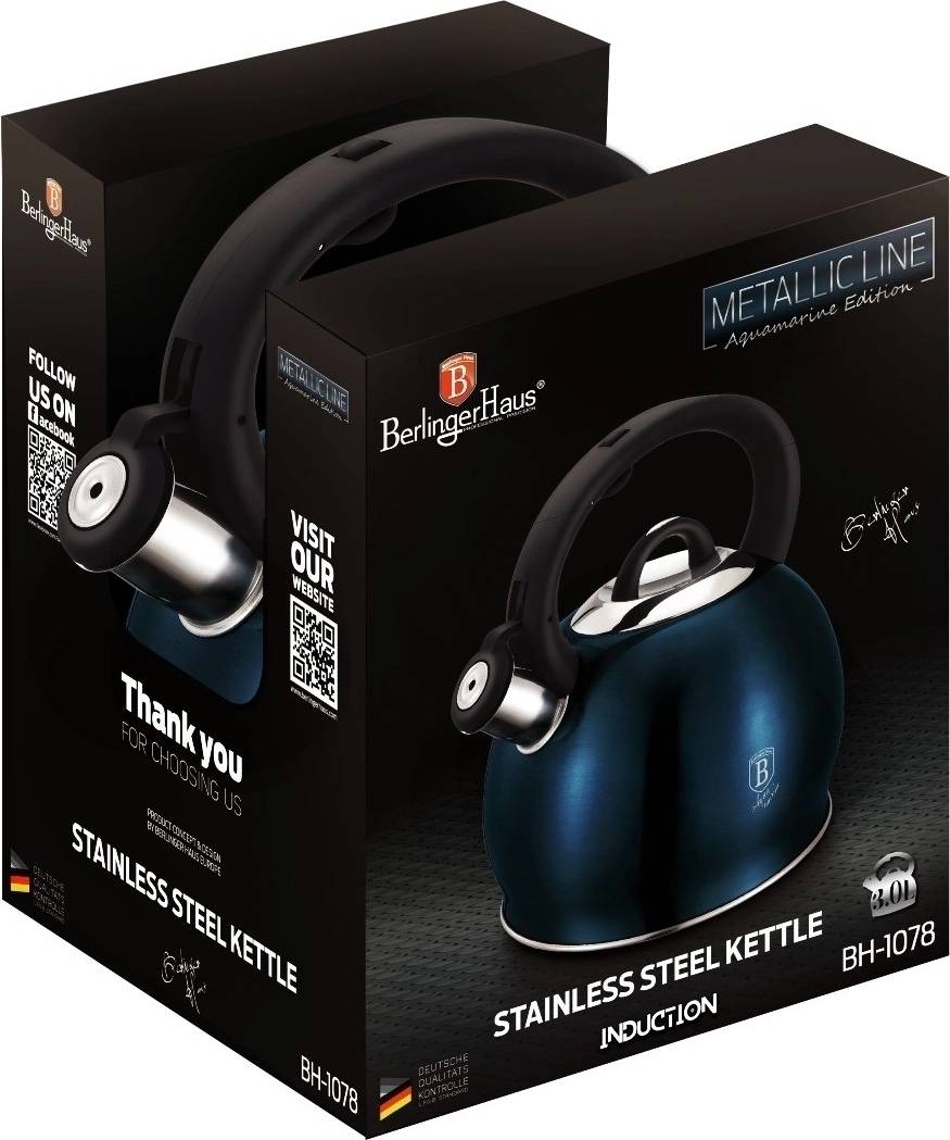Berlingerhaus Konvice pískací nerez 3 l Aquamarine Metallic Line 