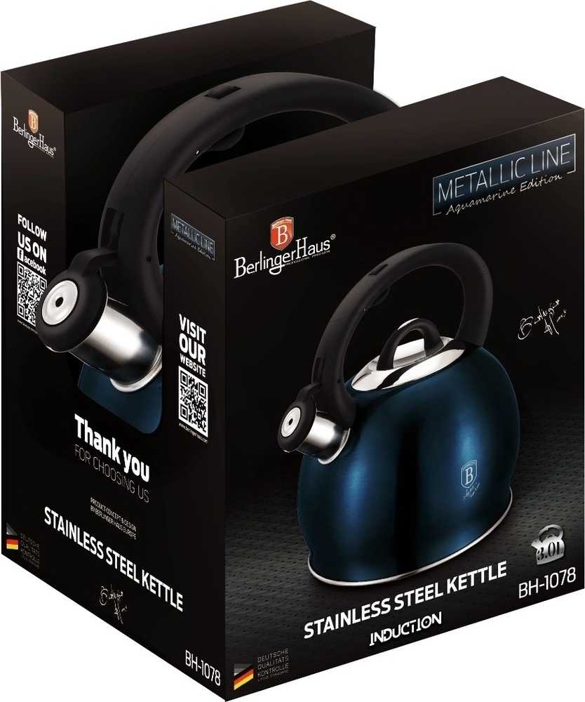 Berlingerhaus Konvice pískací nerez 3 l Aquamarine Metallic Line 