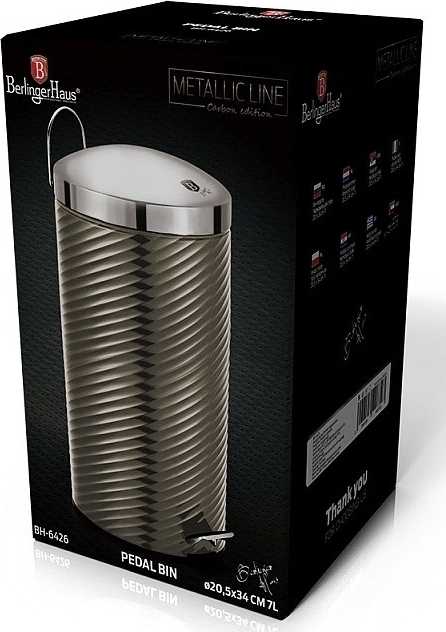 Berlingerhaus Koš odpadkový nerez 20 l Carbon Metallic Line 