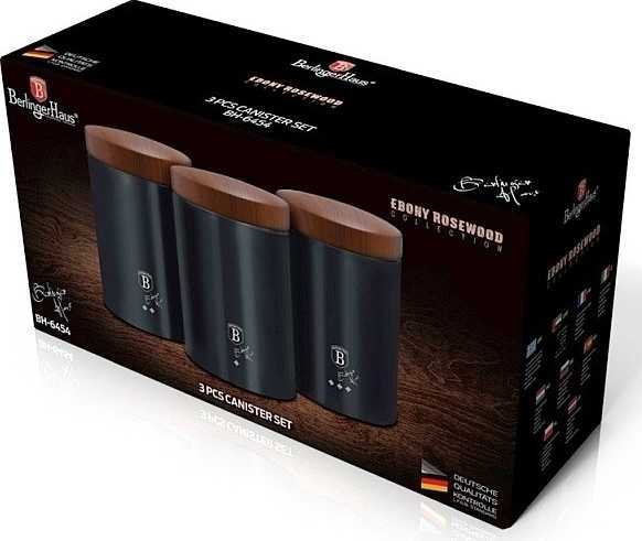 Berlingerhaus Dóza na potraviny sada 3 ks Ebony Line Rosewood 