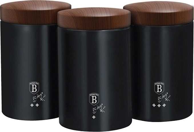 Berlingerhaus Dóza na potraviny sada 3 ks Ebony Line Rosewood 