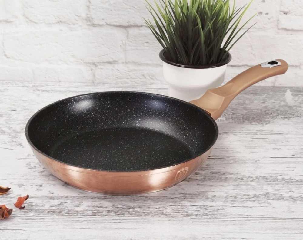 Berlingerhaus Pánev s mramorovým povrchem sada 3 ks Copper Metallic Line 