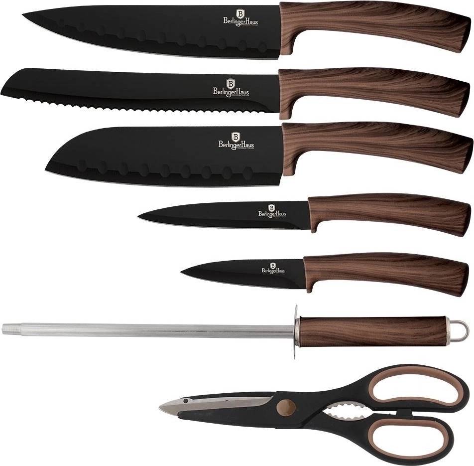 Berlingerhaus Sada nožů s nepřilnavým povrchem Forest Line Ebony Rosewood 8 ks 