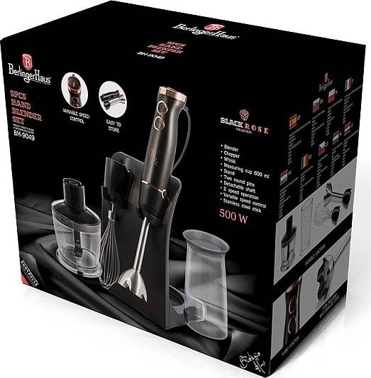 Berlingerhaus Mixér tyčový s příslušenstvím 500 W Black Rose Collection