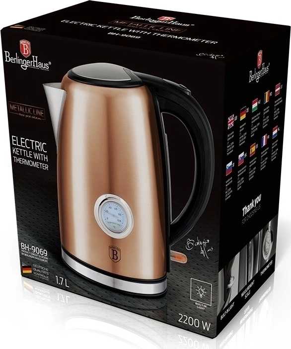 Berlingerhaus Rychlovarná konvice 1,7 l s termostatem Rosegold Metallic Line