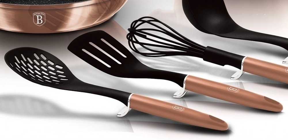 Berlingerhaus Sada nádobí s mramorovým povrchem 6+4 ks Rosegold Metallic Line