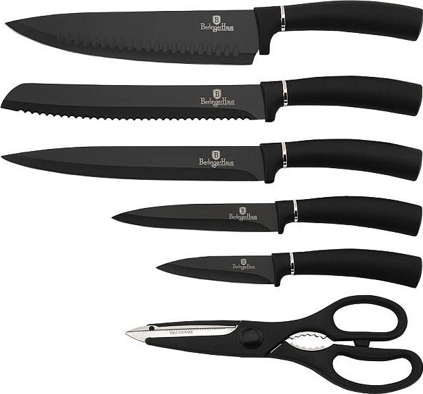 Berlingerhaus Sada nožů ve stojanu 7 ks Royal Black Collection 