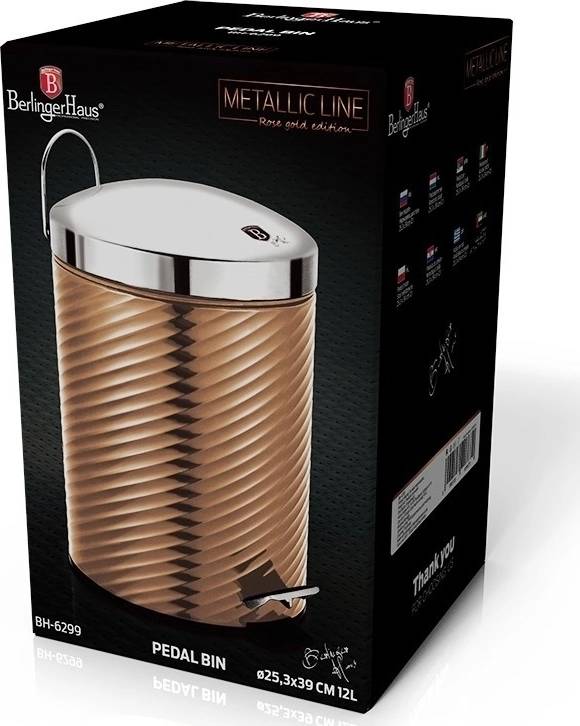 Berlingerhaus Koš odpadkový nerez 12 l Rosegold Metallic Line 