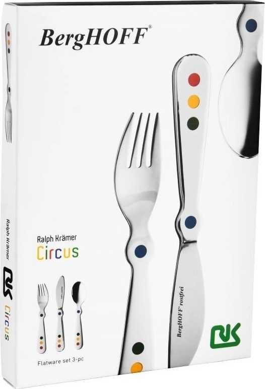 Berghoff Příbor dětský nerez 18/10 CIRCUS sada 3 ks 