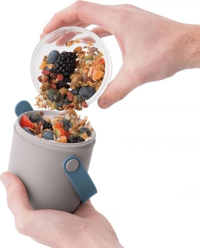 Berghoff Box na svačinu dvojitý LEO šedomodrá 