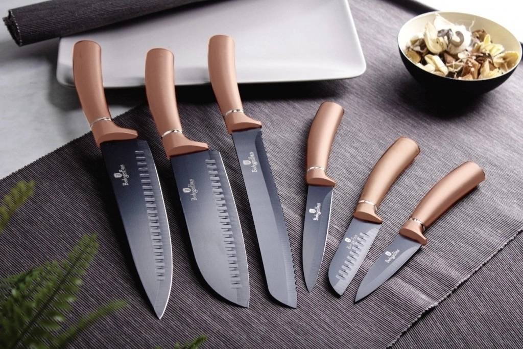 Berlingerhaus Sada nožů s nepřilnavým povrchem 6 ks Rosegold Metallic Line blistr