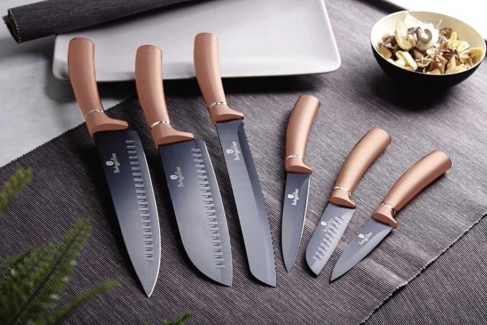 Berlingerhaus Sada nožů s nepřilnavým povrchem 6 ks Rosegold Metallic Line blistr