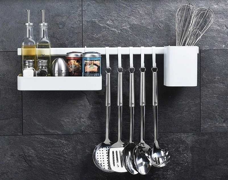 Excellent Držák na kuchyňské náčiní nástěnný černá 