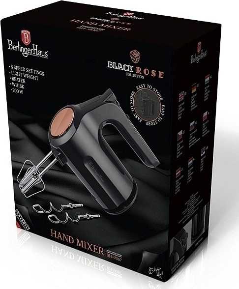 Berlingerhaus Mixér ruční šlehač 200 W Black Rose Collection 