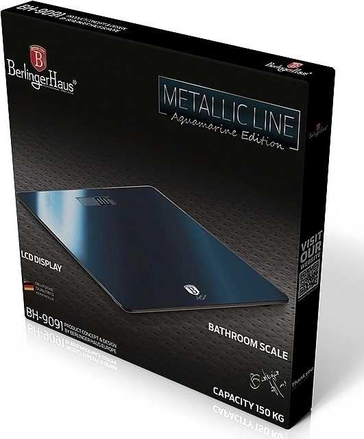 Berlingerhaus Osobní váha digitální 150 kg Aquamarine Metallic Line 